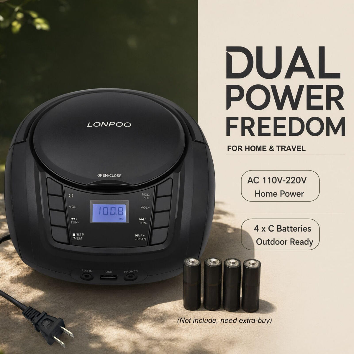 Portable CD Player Boombox with Speakers O62644