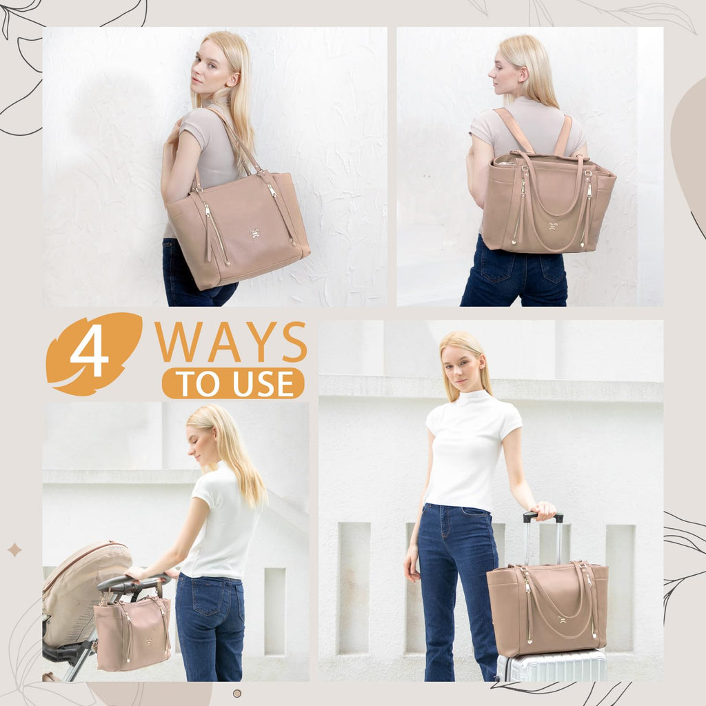 Leather Diaper Bag Tote with Mini Backpack G143291