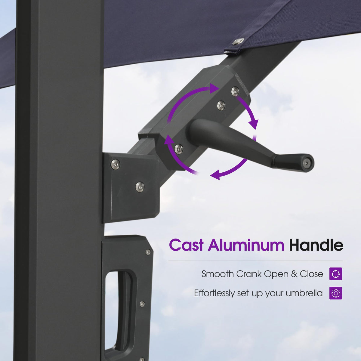 Navy Blue 10' X 13' Dual-Top Cantilever Umbrella with Base Z845063