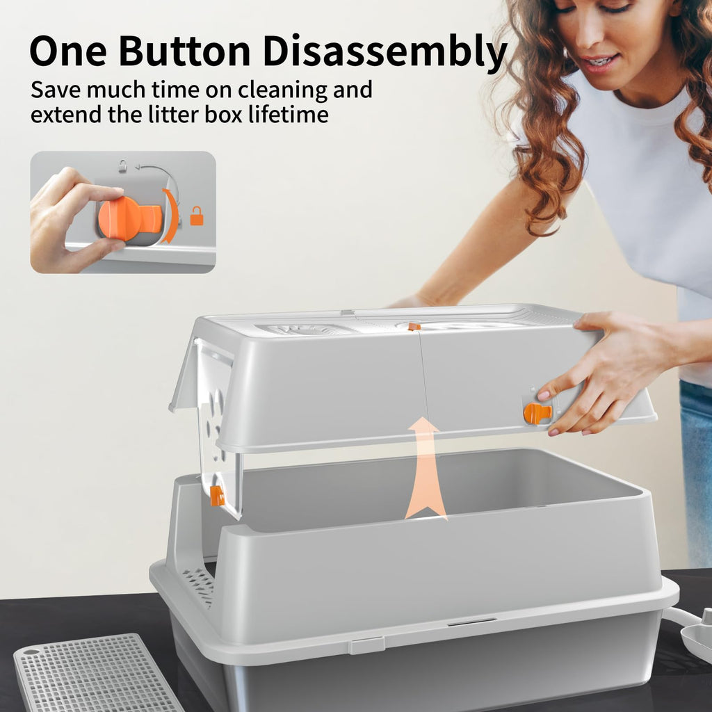 Stainless Steel XL Cat Litter Box with Lid L57893