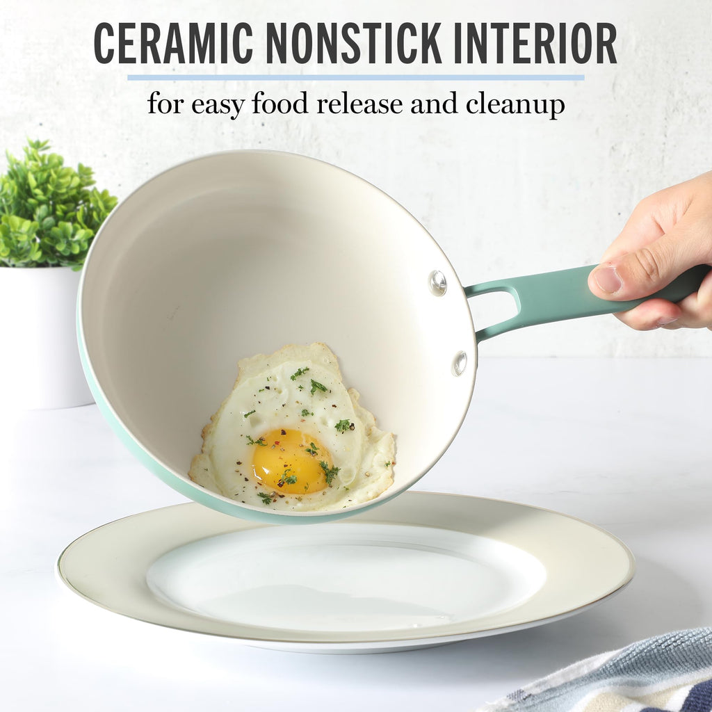 12 Piece Nonstick Ceramic Aluminum Cookware Set Teal Z14281