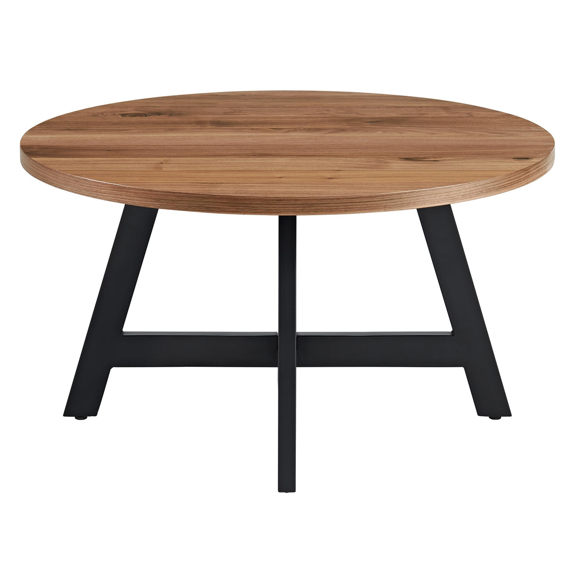 Round Wood Top Metal Base Coffee Table O67208