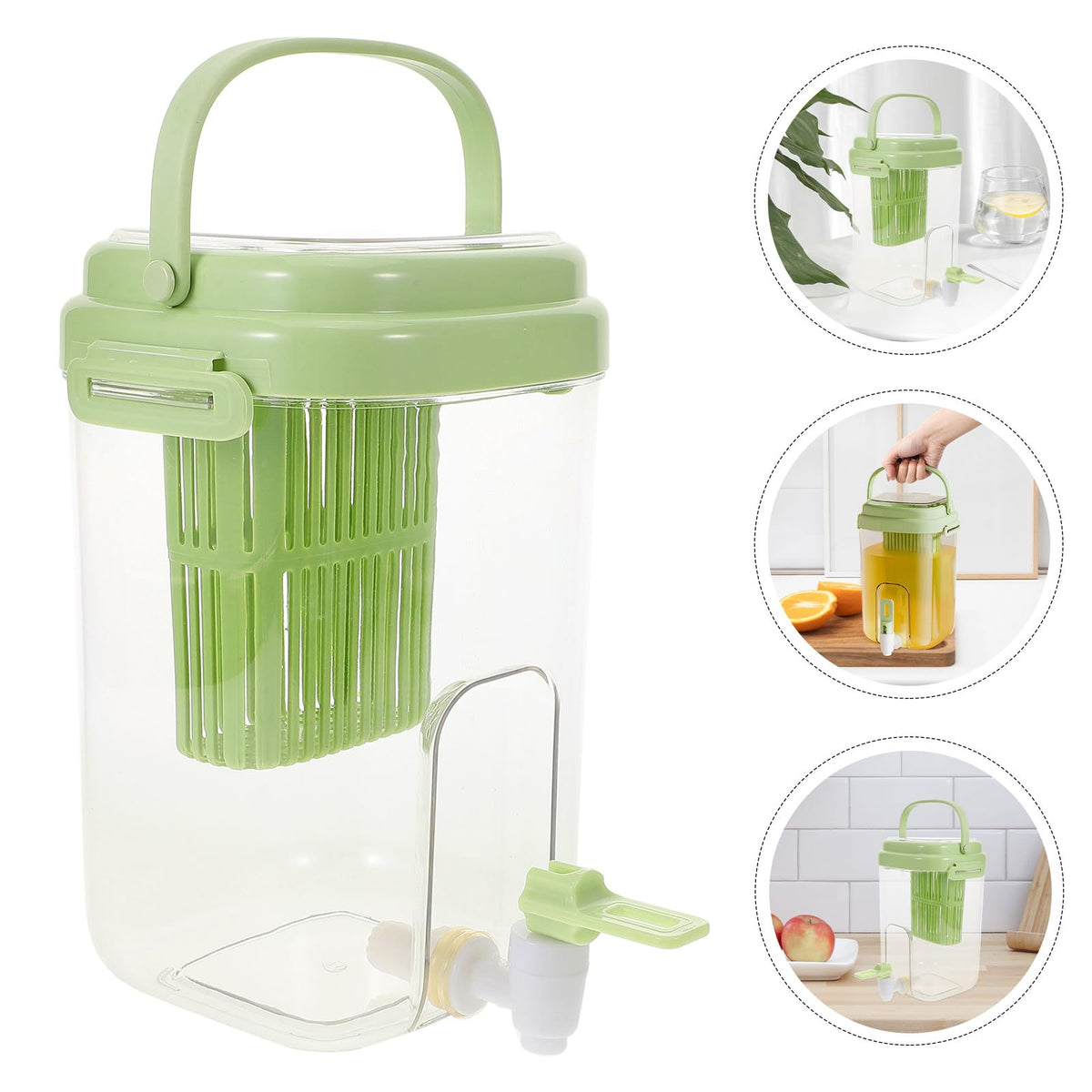 Green 2L Drink Dispenser with Faucet E783