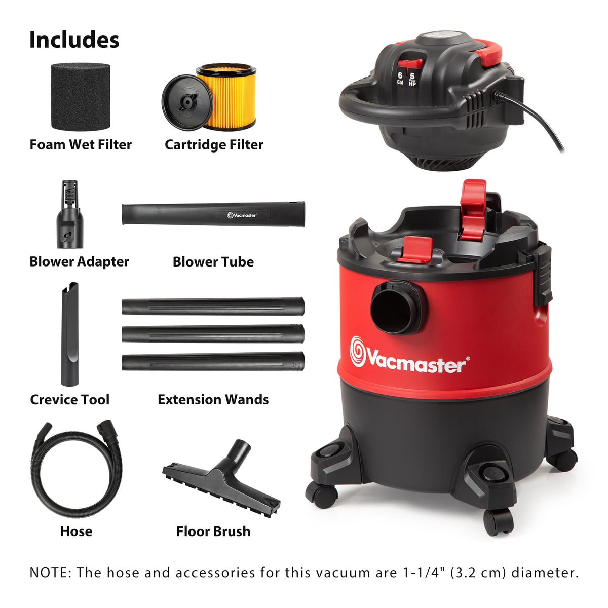6 Gal Wet/Dry Vac with Detachable Blower A80791