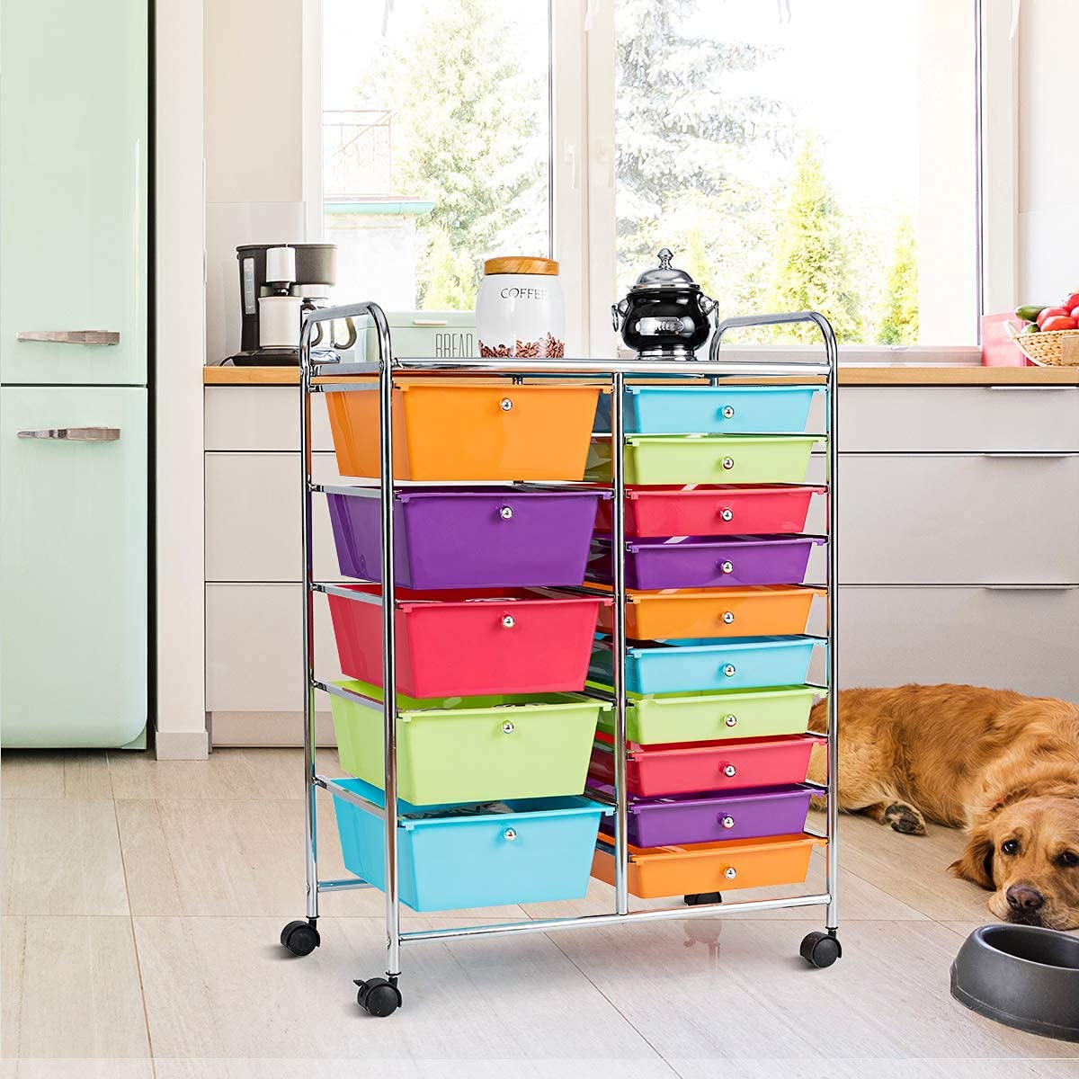 15 Drawer Rolling Storage Cart D1162