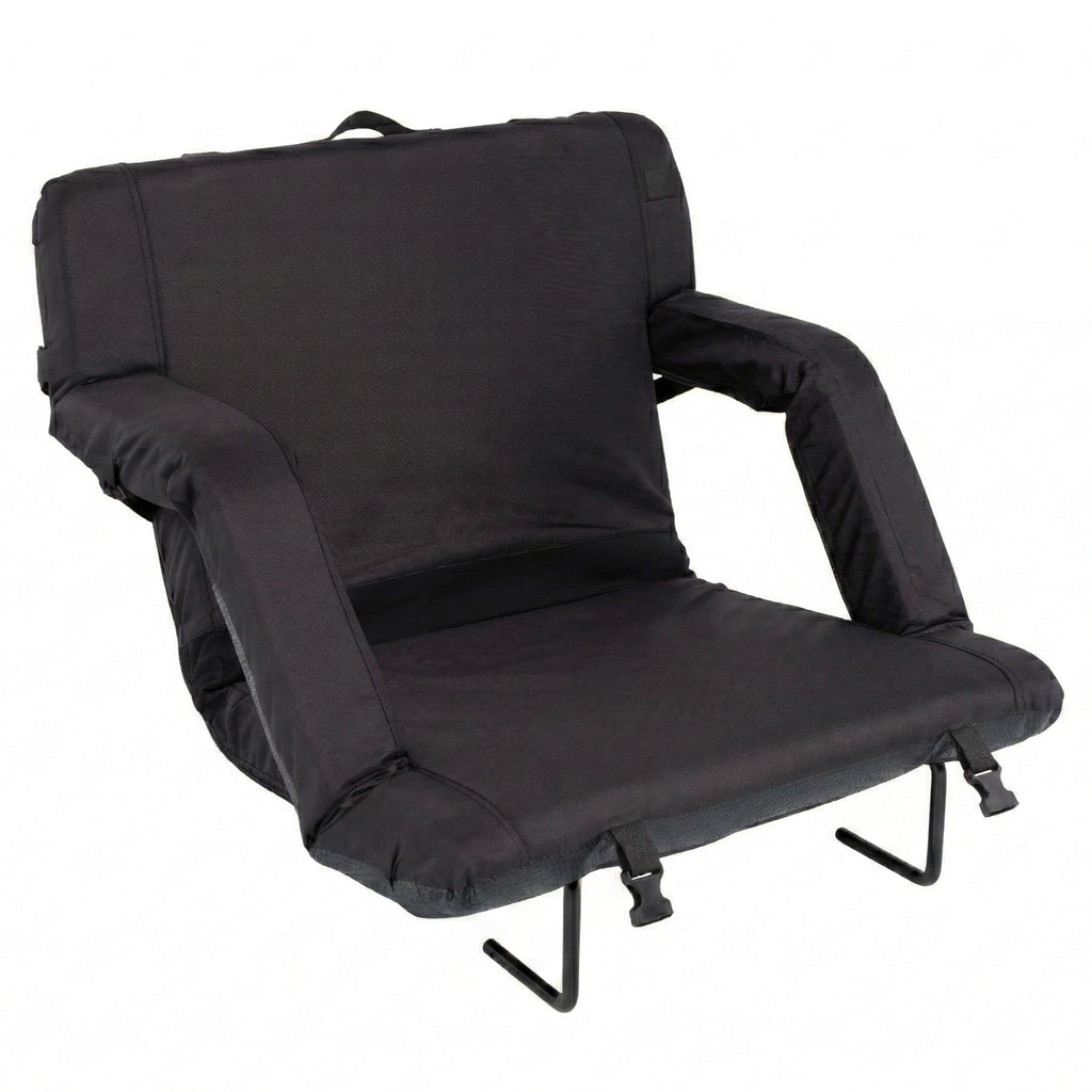 Portable Reclining Stadium Seat with Back Support, Black F325