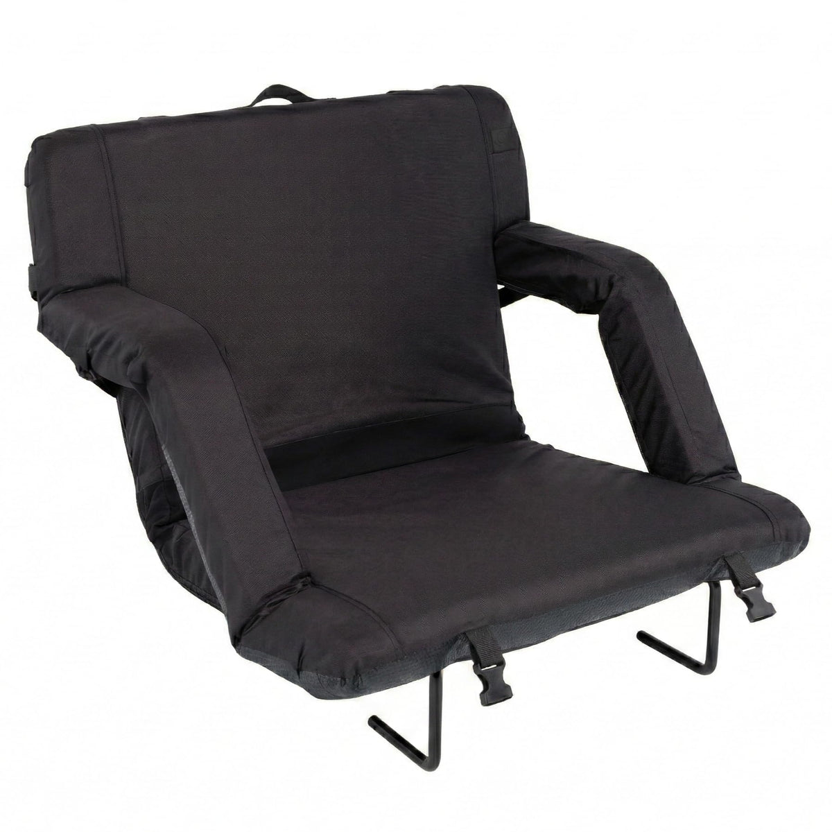 Portable Reclining Stadium Seat with Back Support, Black F325