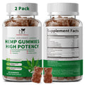 2 Pack Hemp Gummies with Magnesium, Vitamins, Pumpkin Seed, Ashwagandha, GABA, L-Theanine, Pineapple Flavor, 120 Bears, Vegan U35695