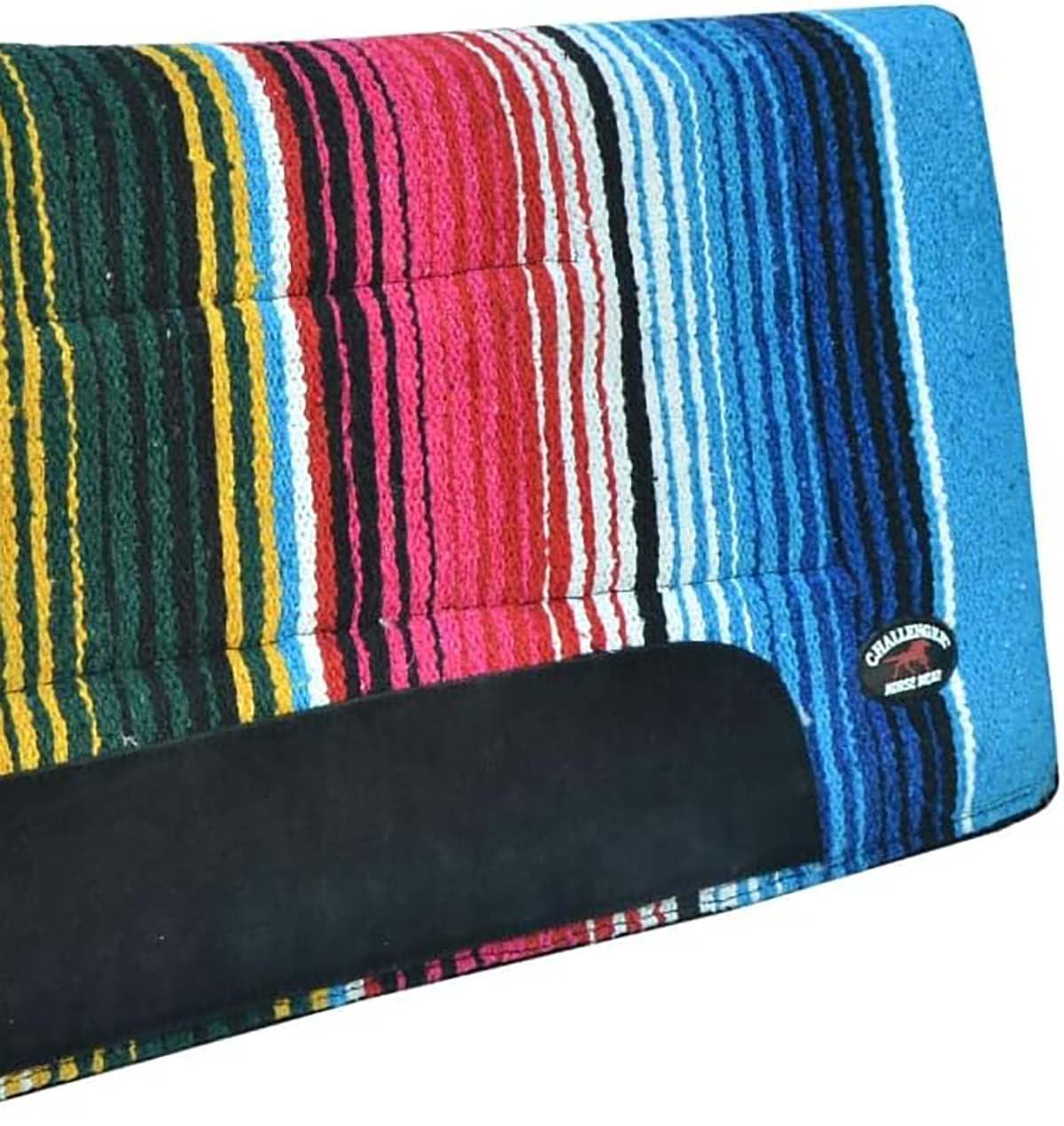 Multicolored Rainbow Faux Fur Lined Saddle Pad A546
