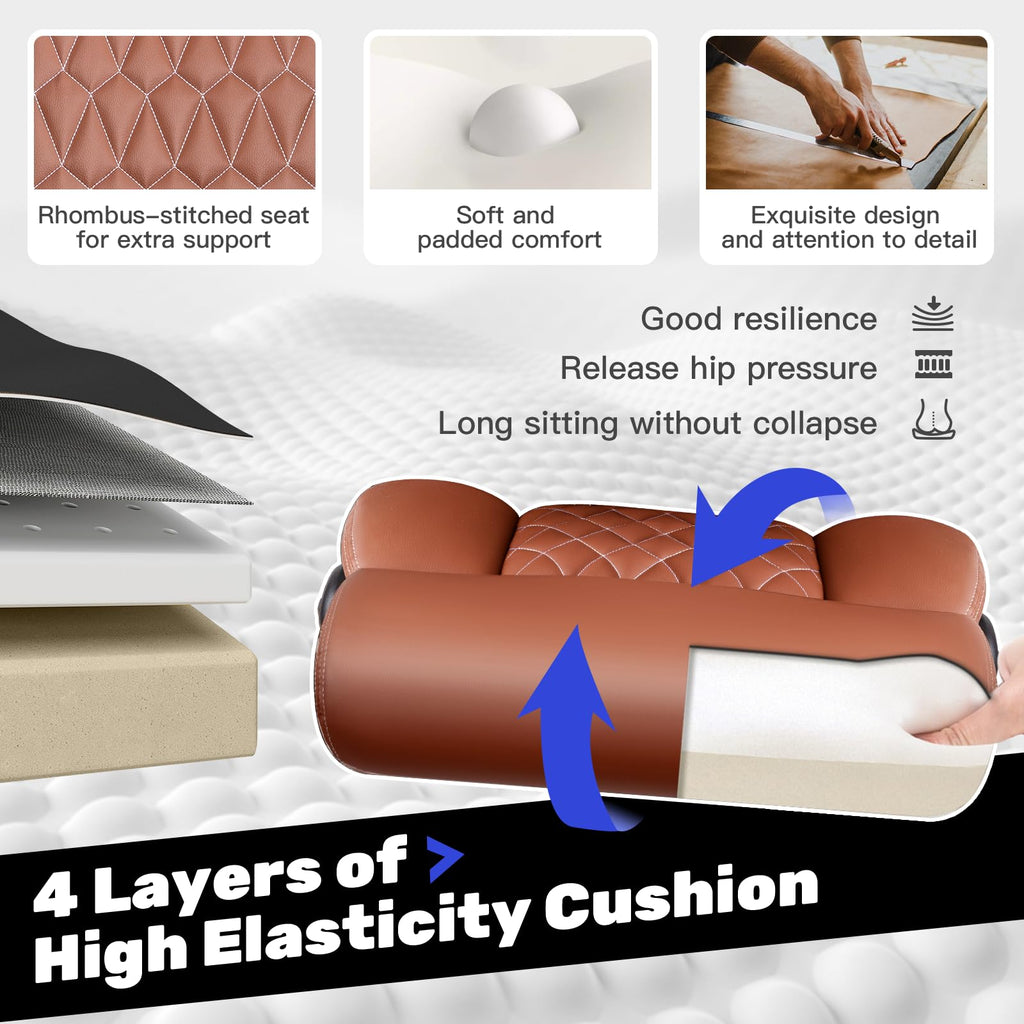 High Back Ergonomic Leather Office Chair with Flip-Up Armrests B4947