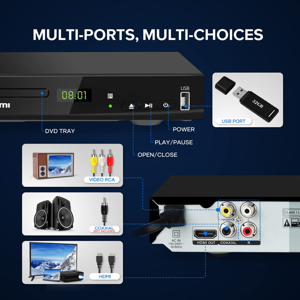 Full HD DVD Player HDMI with Dolby Digital TrueHD/DTS A1680