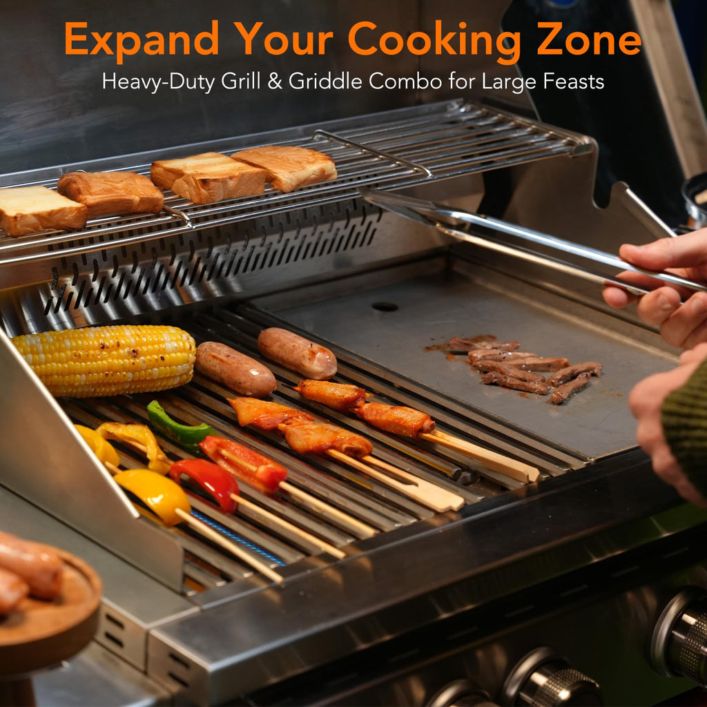 Heavy-duty SUS304 Stainless Steel 6-Burner Propane Gas Grill E289155