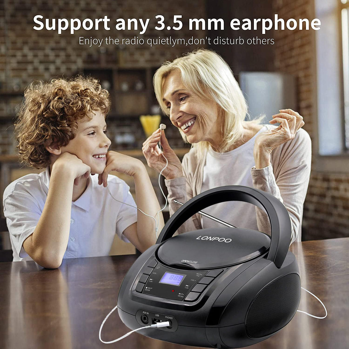 Portable CD Player Boombox with Speakers O62644