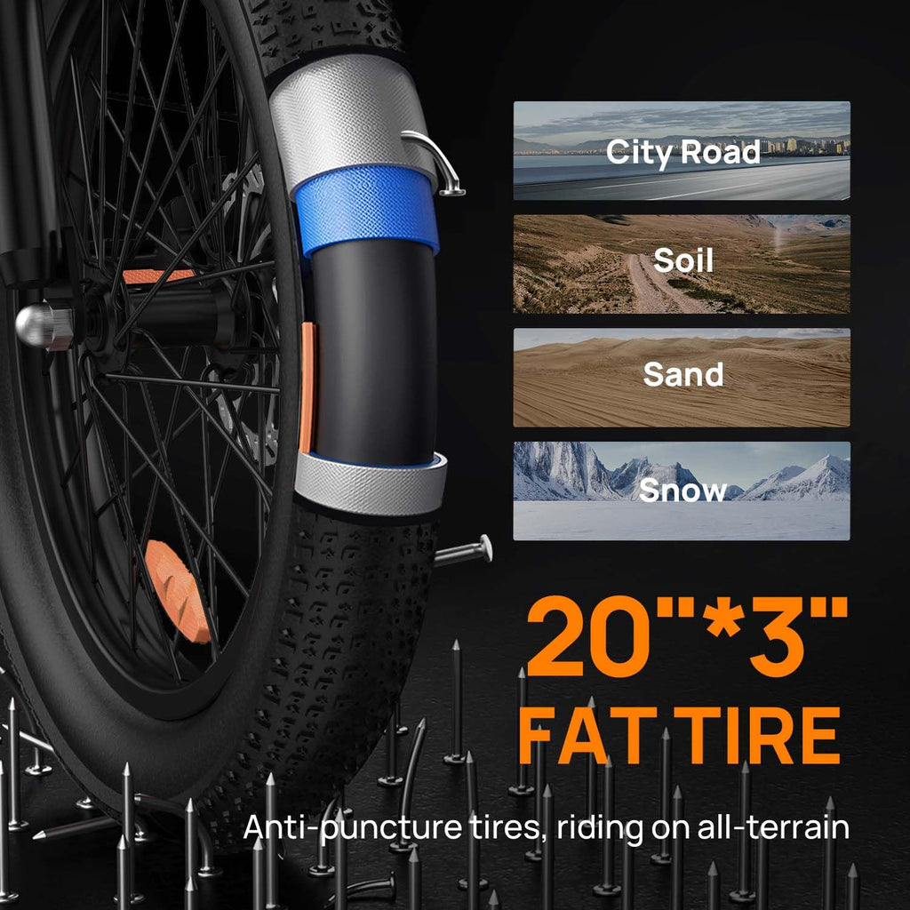 20" Fat Tire Electric Bike with 1000W Motor A69374