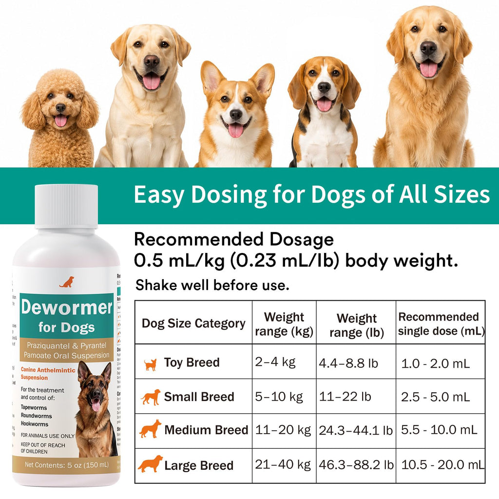 Pyrantel Pamoate & Praziquantel Liquid Dewormer 150ml K6069