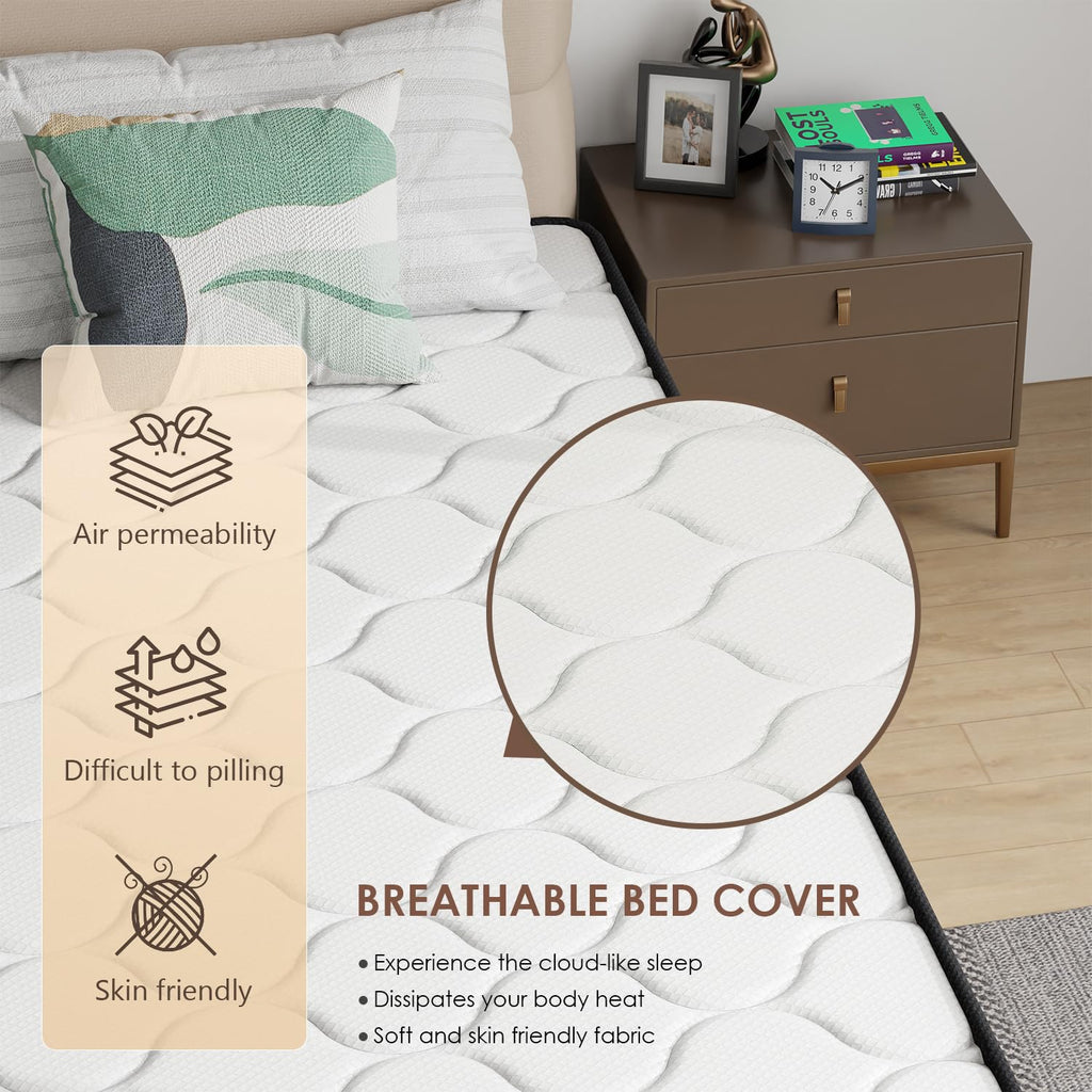 6 Inch Twin Medium Firm Hybrid Mattress T88892