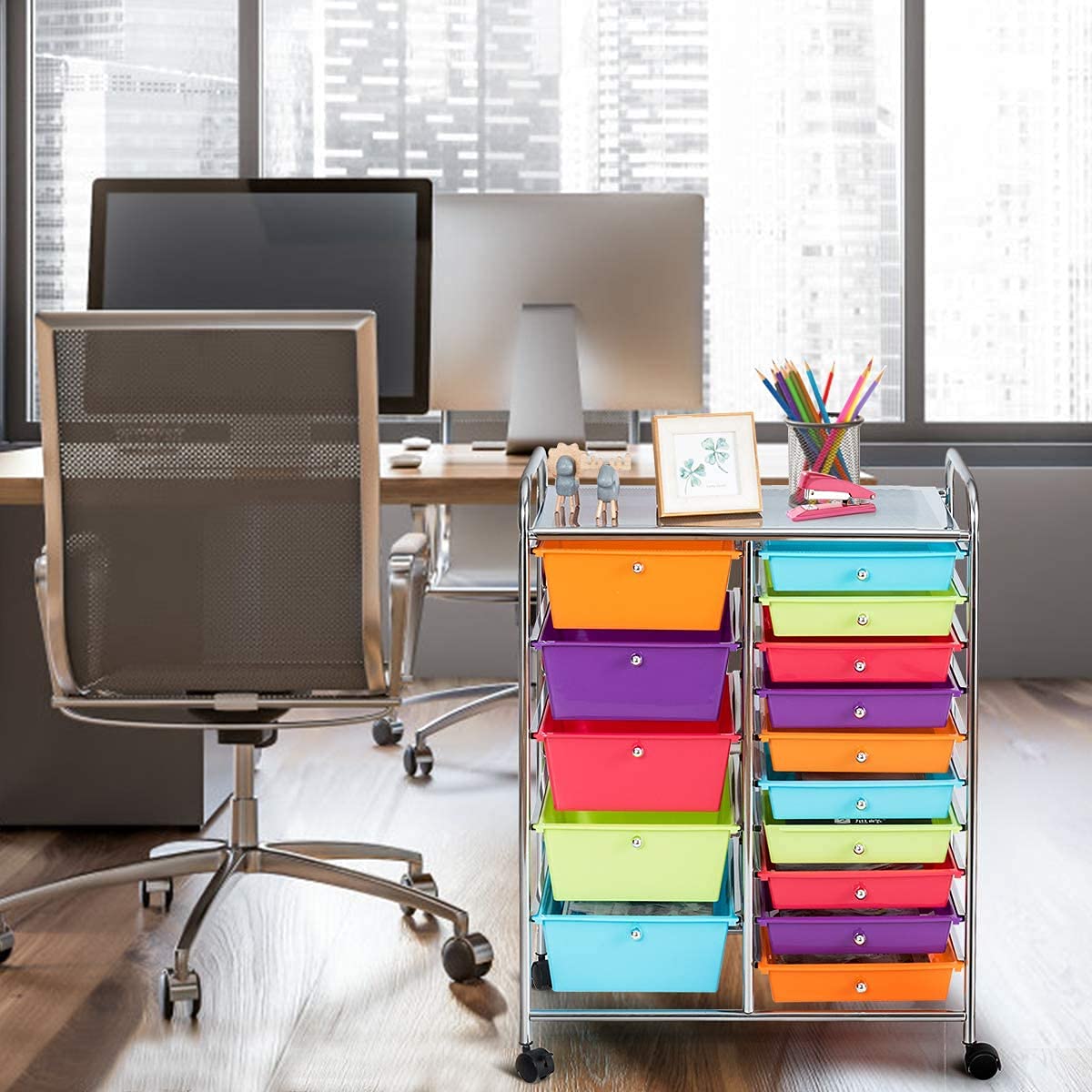 15 Drawer Rolling Storage Cart D1162