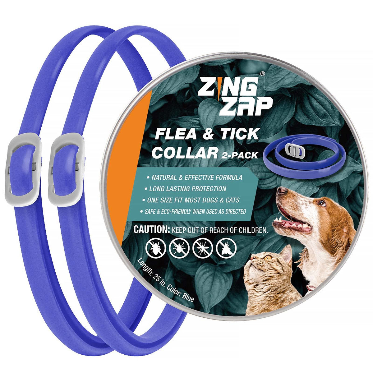 Flea & Tick Collar Plant Powered Blue 2-Pack W671264