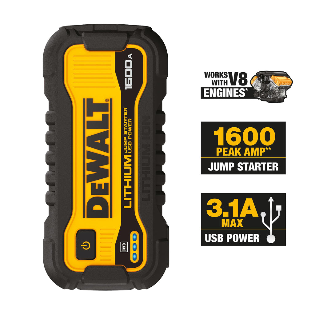 1600 Peak Amp Jump Starter Battery Booster with USB Power Station O586