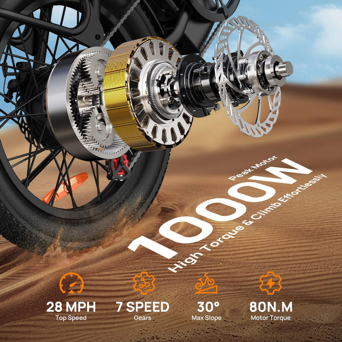 20" Fat Tire Electric Bike with 1000W Motor A69374