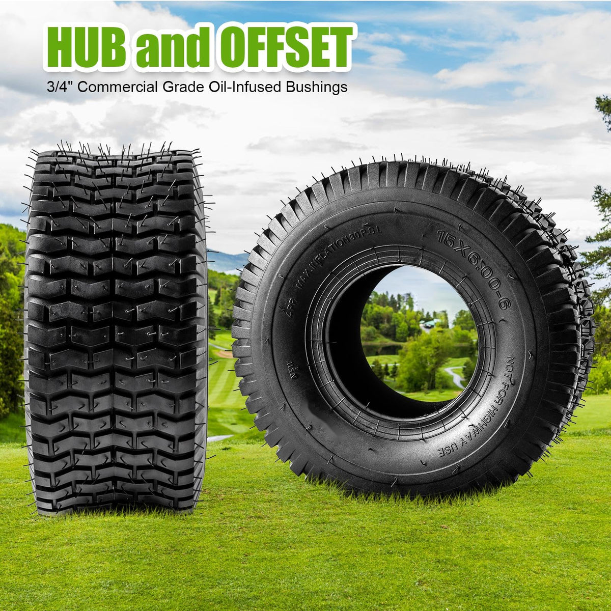 15x6.00-6 Lawn Mower Tire and Inner Tube 2PCS L243