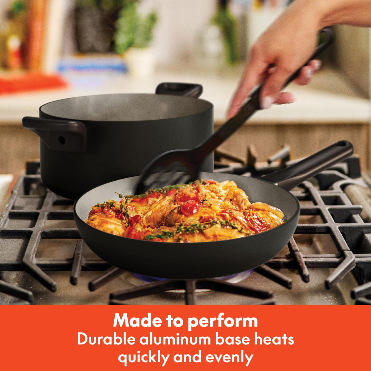 12 Piece Ceramic Nonstick Cookware Set Black B971