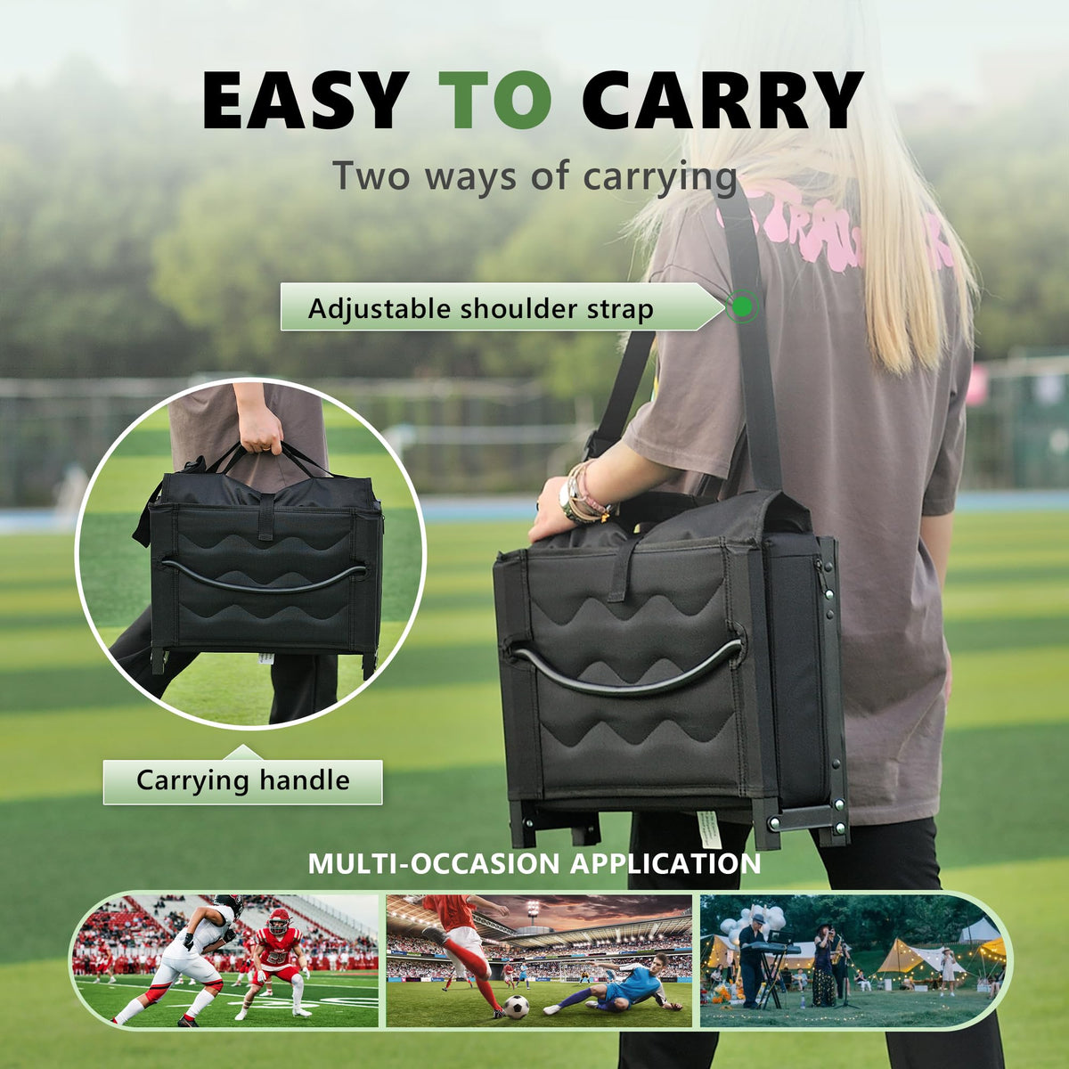 Blue Padded Folding Stadium Seats with Back Support G668