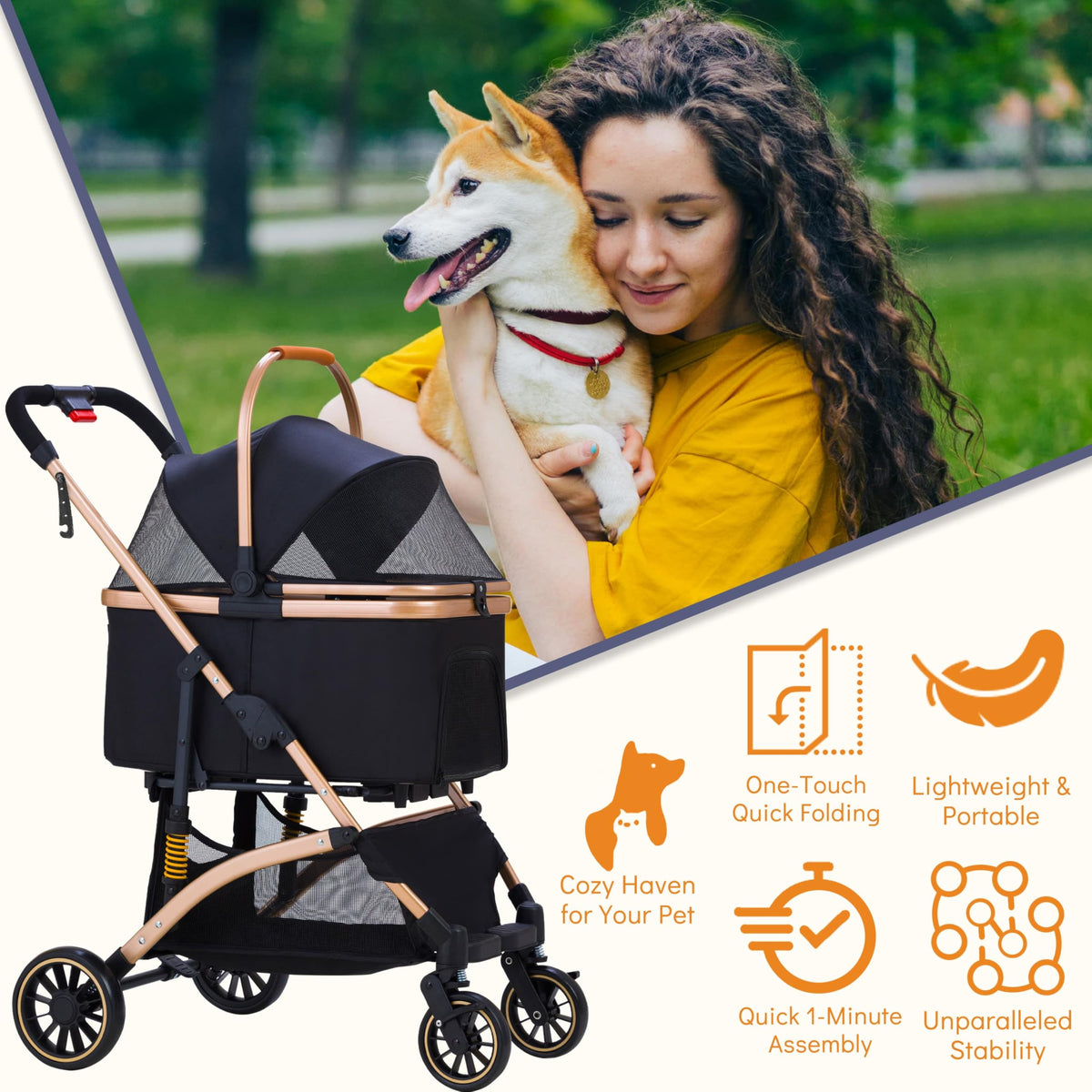 Pet Stroller for Small Dogs Cats K72481