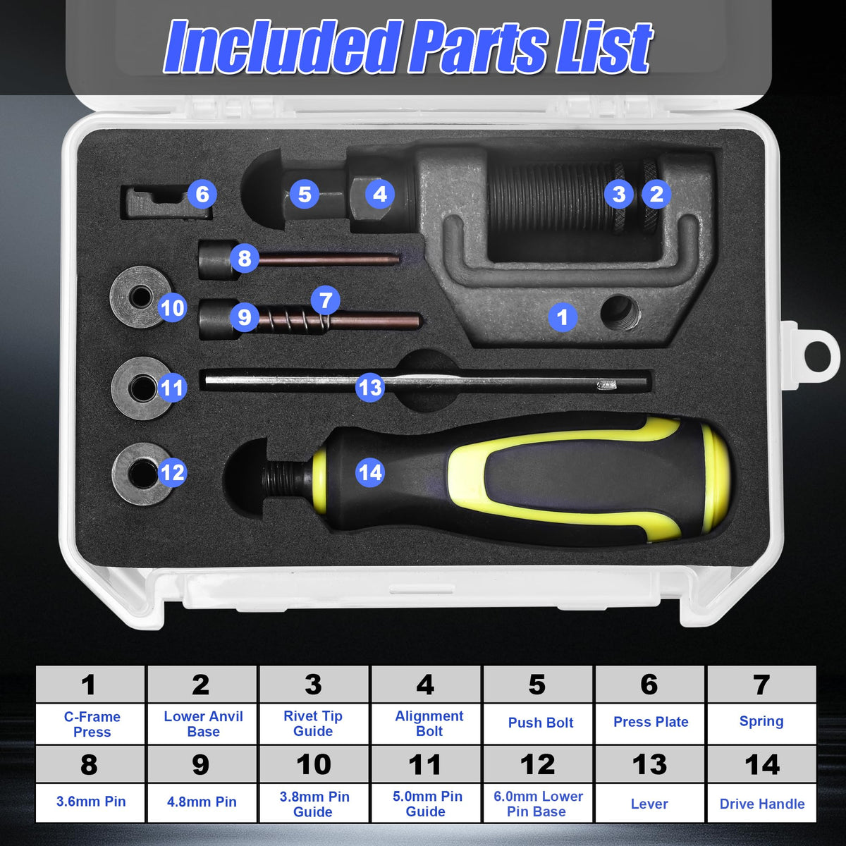 14 Pc Motorcycle Chain Breaker Tool Kit U1698