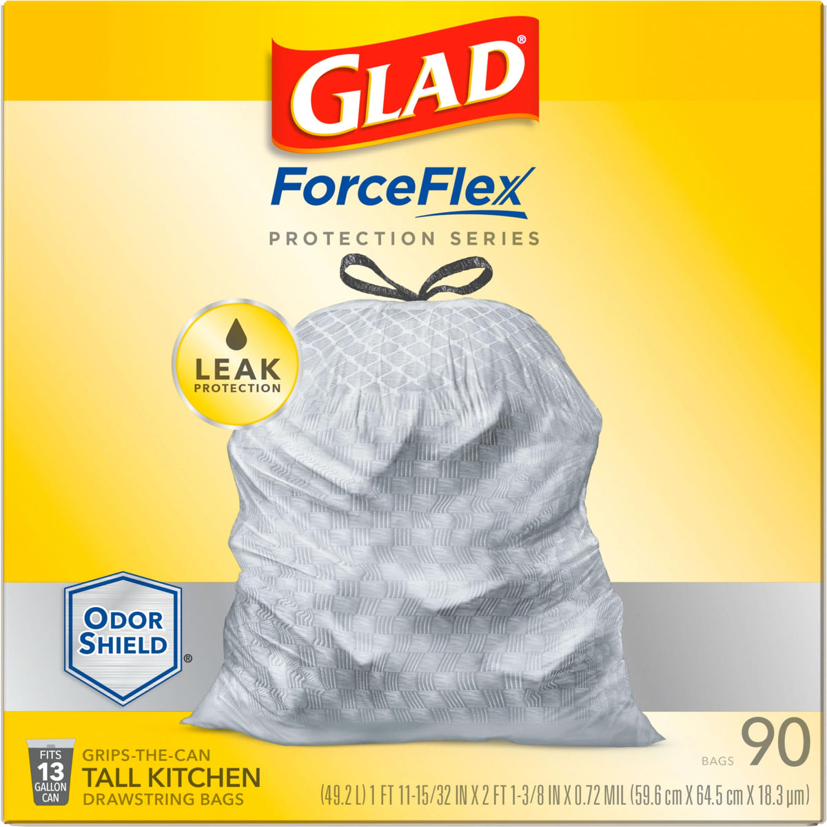 13 Gal Unscented Tall Kitchen Trash Bags 90 Ct J7819