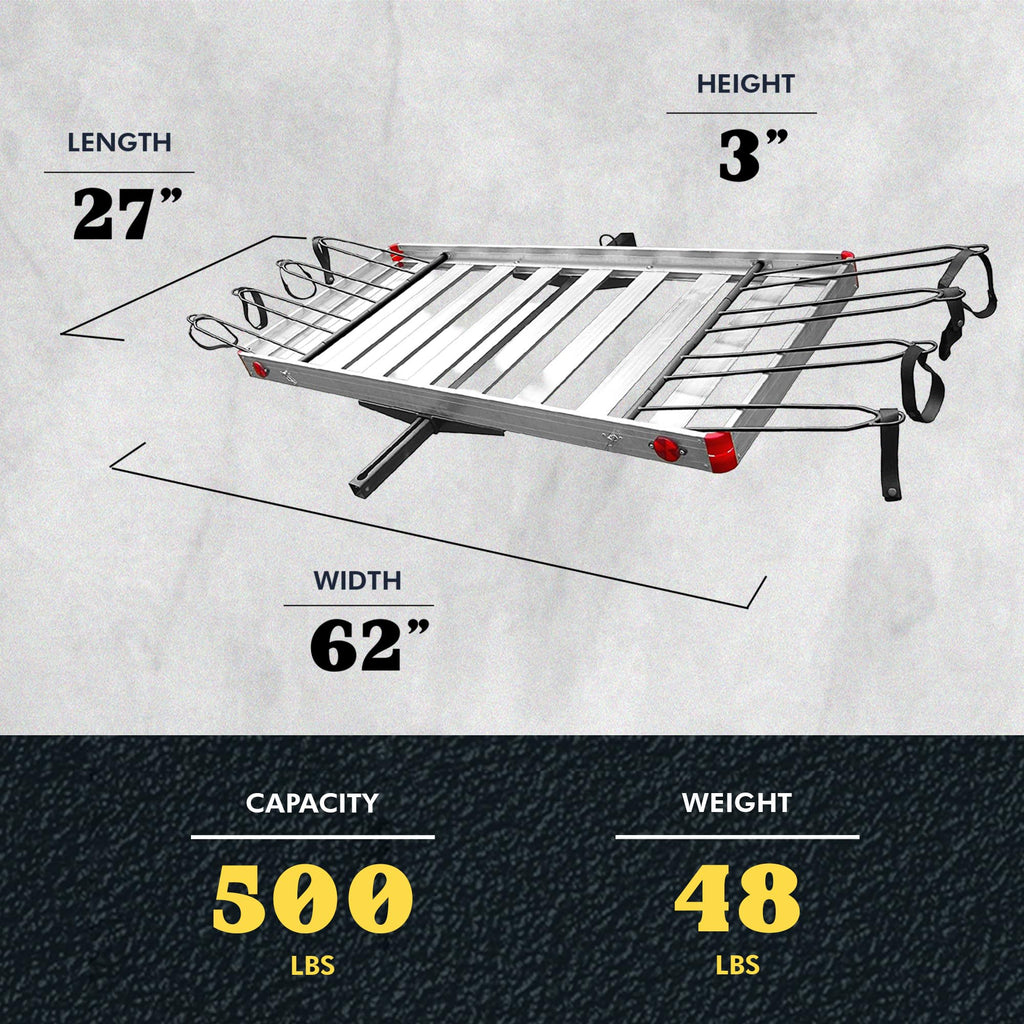 500 lb Aluminum 2-in-1 Hitch Cargo Carrier Q22414