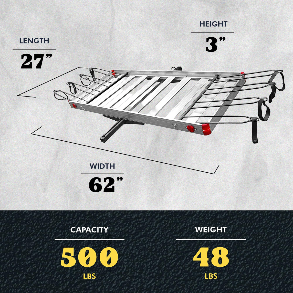 500 lb Aluminum 2-in-1 Hitch Cargo Carrier Q22414