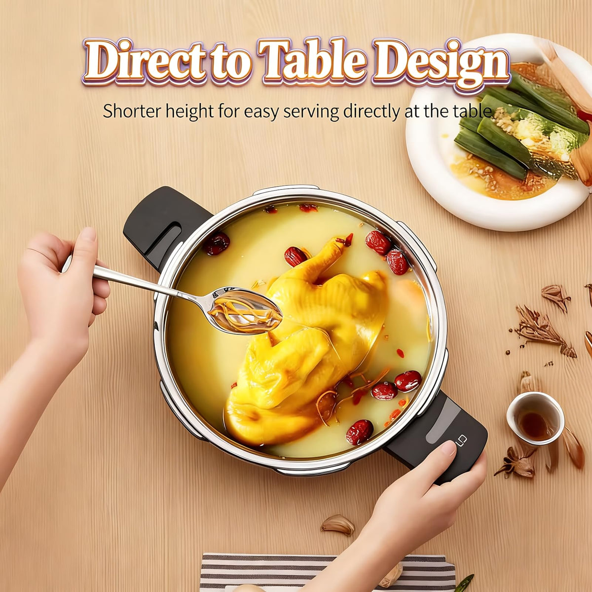 2.3L 304 Stainless Steel Mini Pressure Cooker H948787