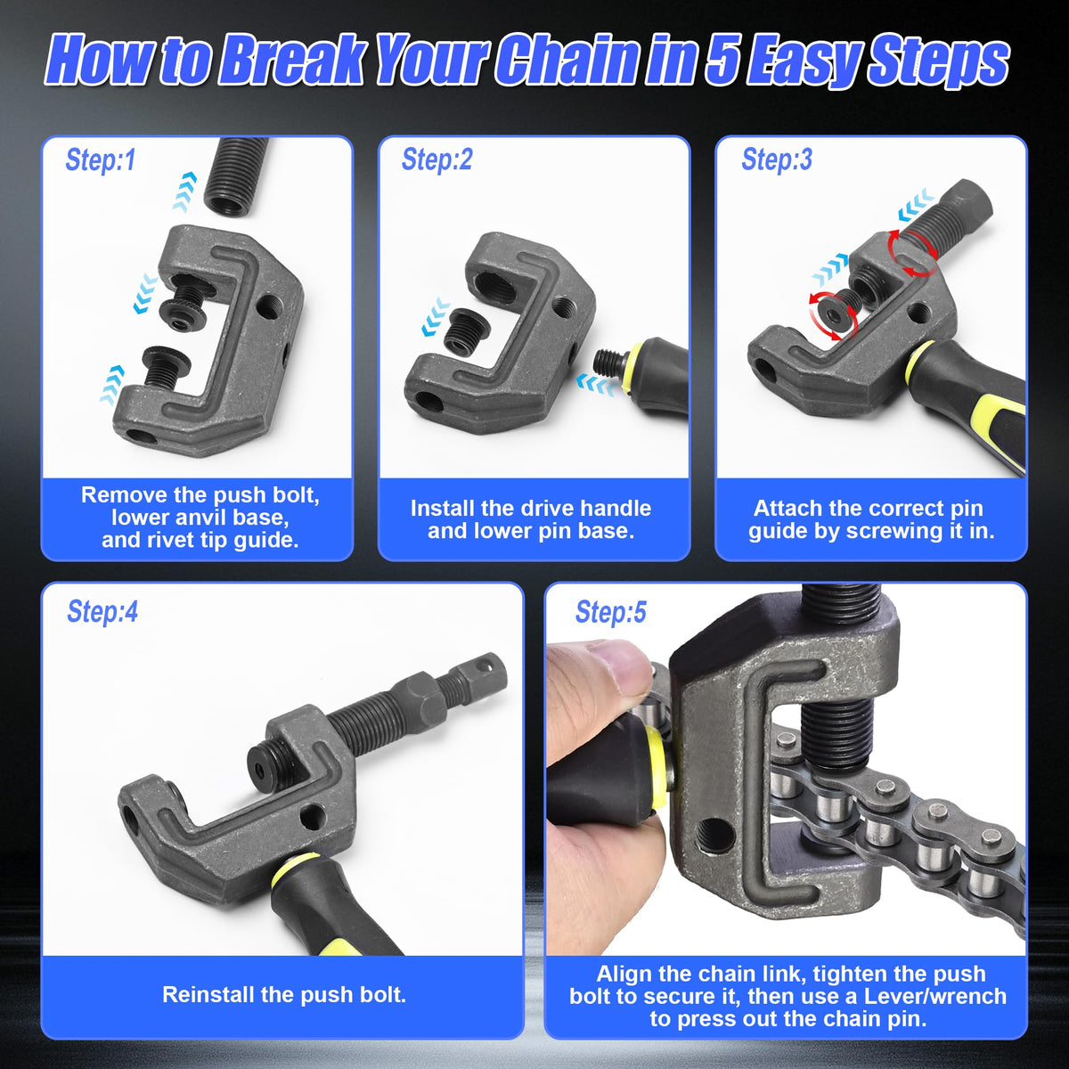 14 Pc Motorcycle Chain Breaker Tool Kit U1698