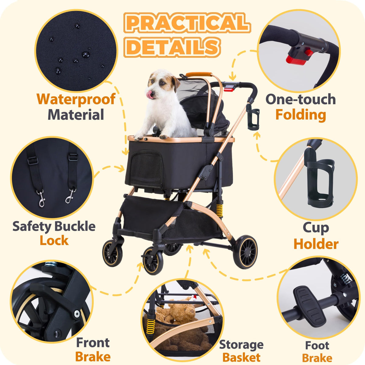 Pet Stroller for Small Dogs Cats K72481