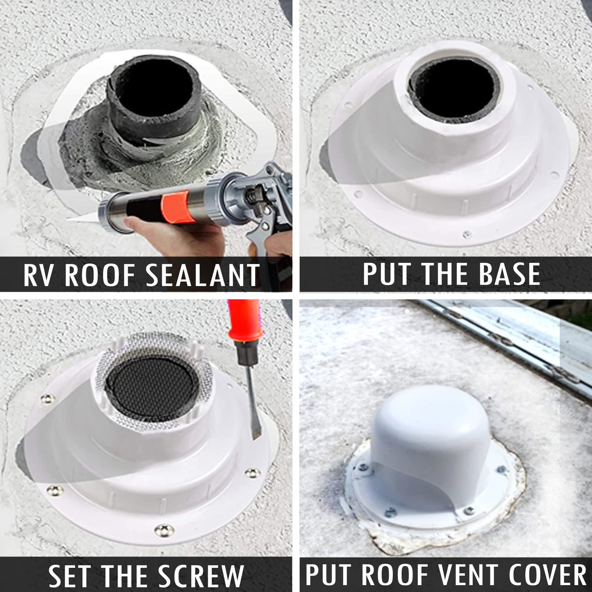 White RV Roof Vent Cover E98976