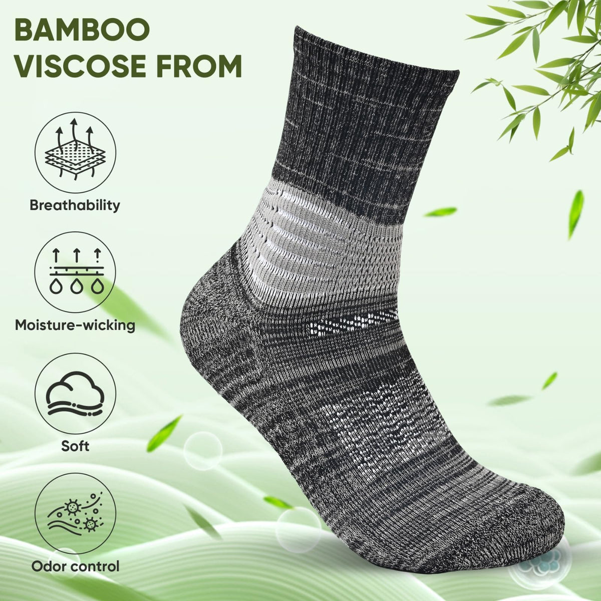 Compression Ankle Support Crew Socks 3 Pairs G495976