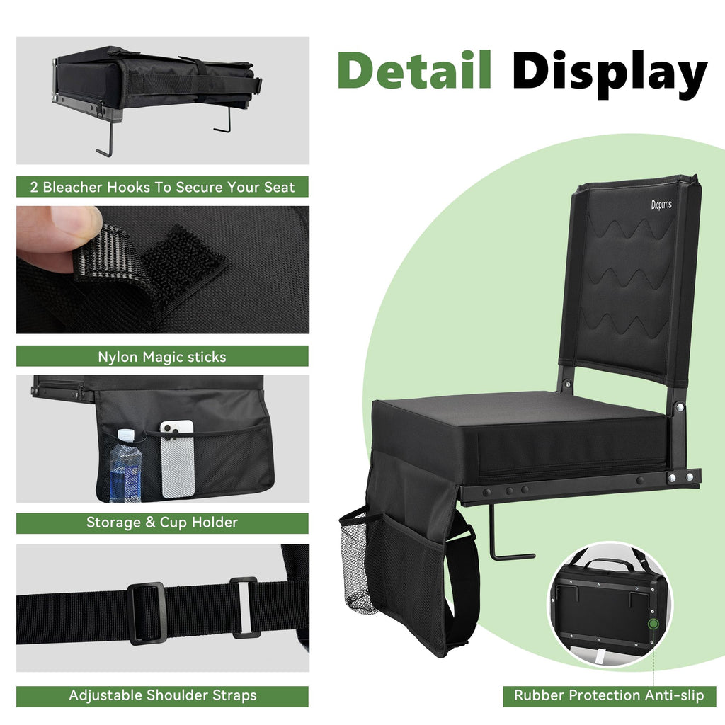 Blue Padded Folding Stadium Seats with Back Support G668