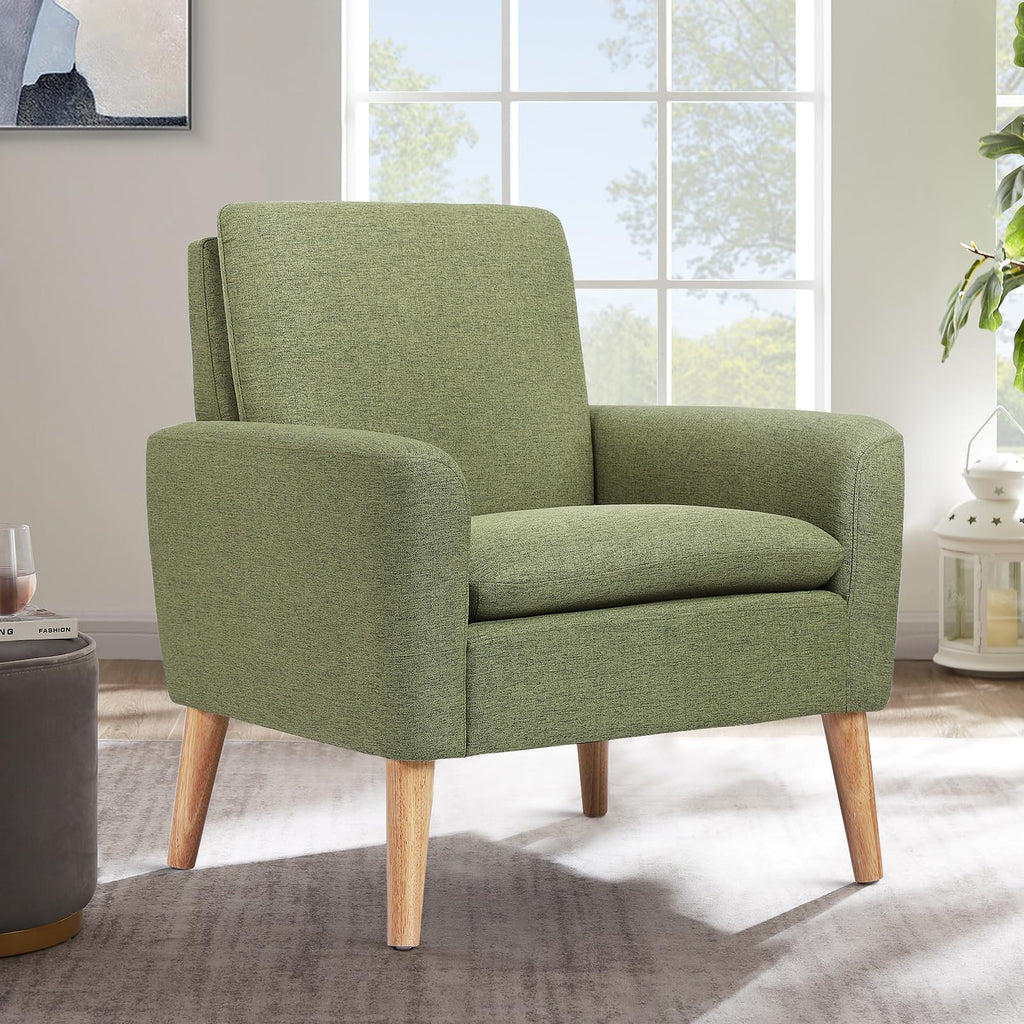 Set of 2 Green Upholstered Accent Chair W489