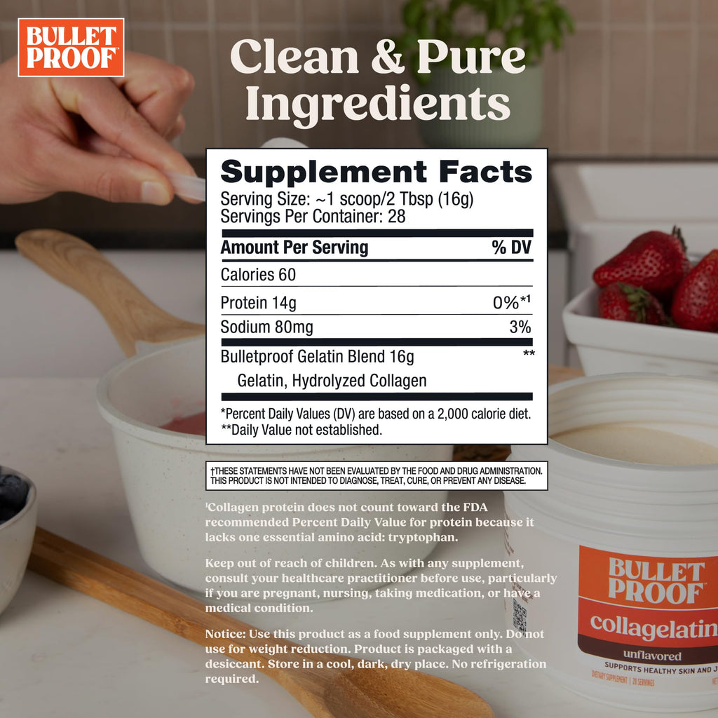 Gelatin with Collagen Protein 16 Ounces W7340