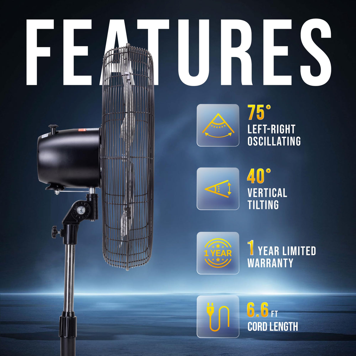 20” Oscillating Pedestal Fan, 3-Speed Z287045