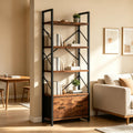 5 Tier Wood Bookshelf with Drawer W20252