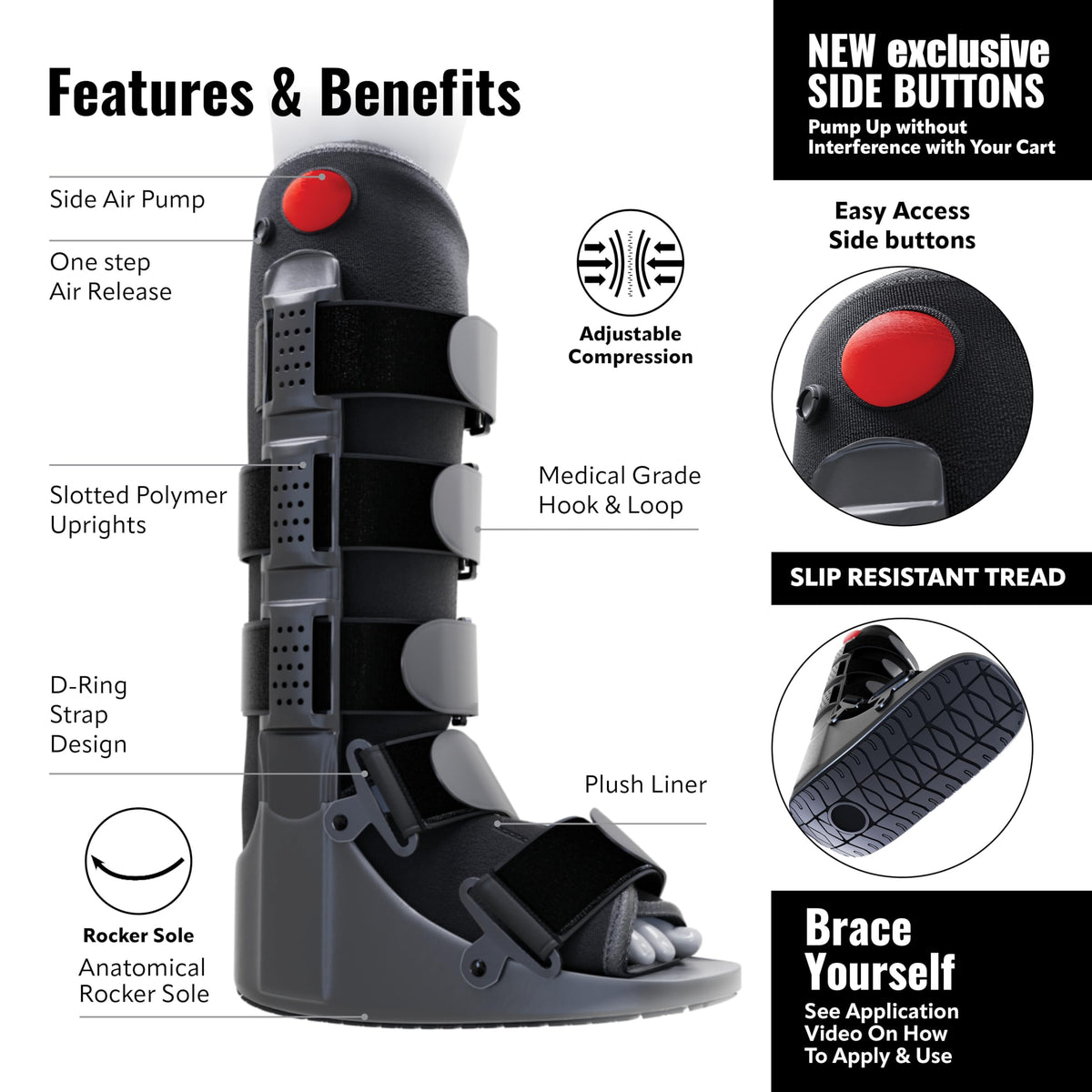 Fracture Boot Ankle Brace Large Q59255