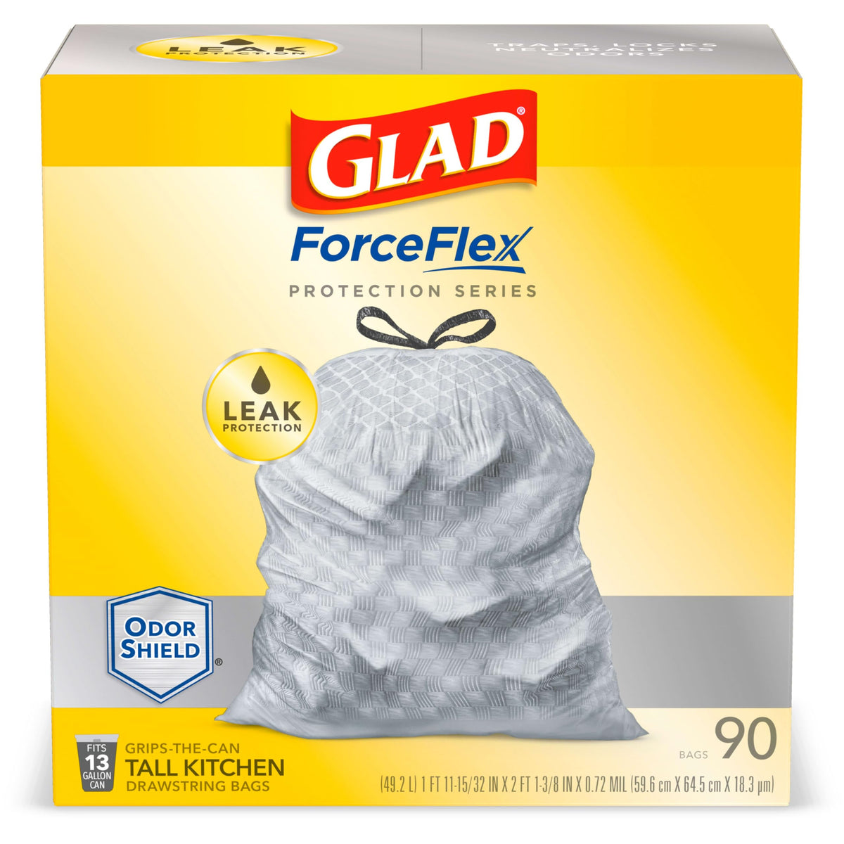 13 Gal Unscented Tall Kitchen Trash Bags 90 Ct J7819