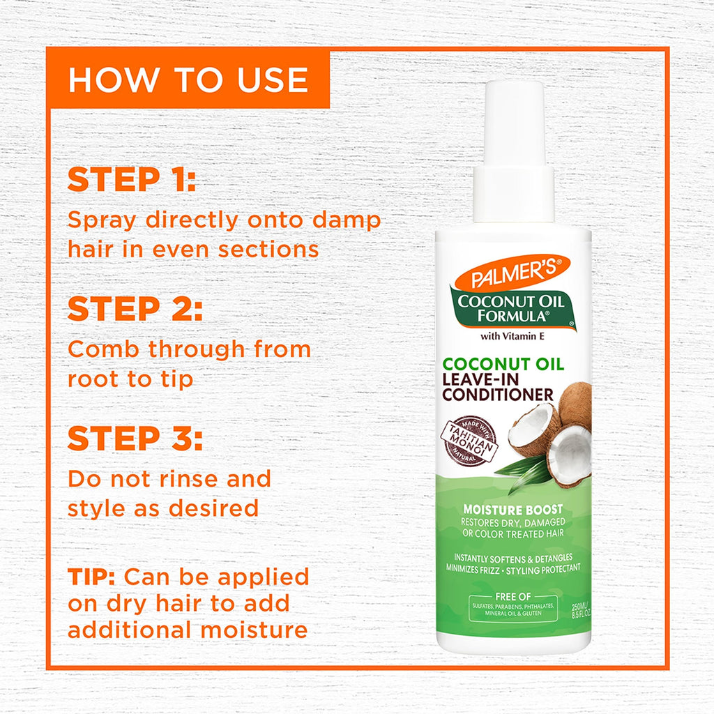 Coconut Oil Leave-In Conditioner Spray 8.5 Oz T9341