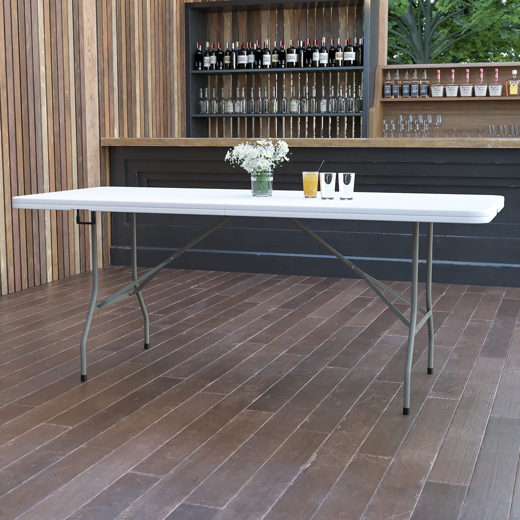White 6-Foot Bi-Fold Plastic Folding Table M668544