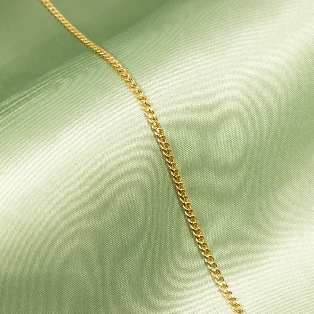 14k Gold Hollow Cuban Link Chain Necklace W583