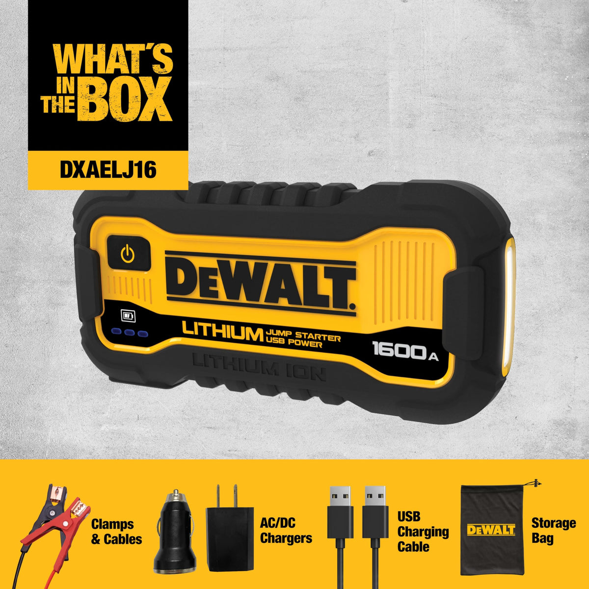 1600 Peak Amp Jump Starter Battery Booster with USB Power Station O586