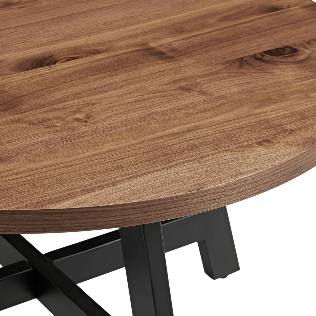 Round Wood Top Metal Base Coffee Table O67208