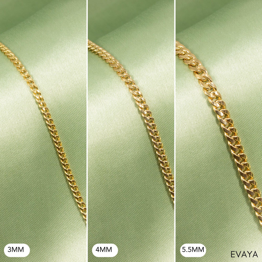 14k Gold Hollow Cuban Link Chain Necklace W583